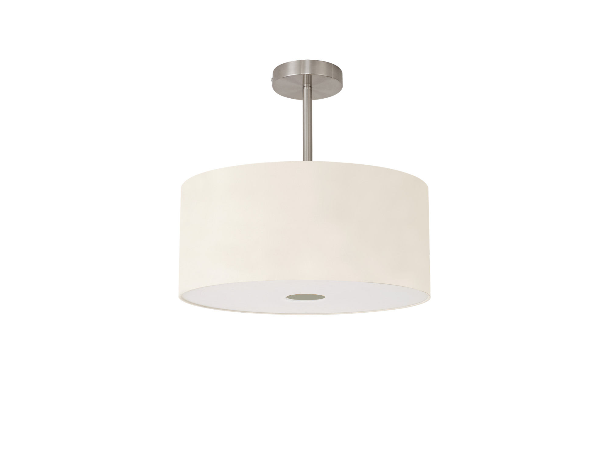 Baymont 40cm Semi Flush 1 Light Satin Nickel, Ivory Pearl, Frosted Diffuser DK0255  Deco Baymont